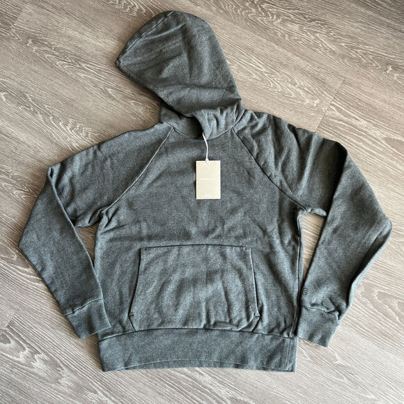 Everlane Track Hoodie Mens Small Organic Cotton Heather Gray Unisex - Picture 1 of 11